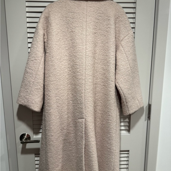 Anthropologie Boucle Wool Cocoon Coat Oversized Double Breasted Cream - Picture 5 of 7